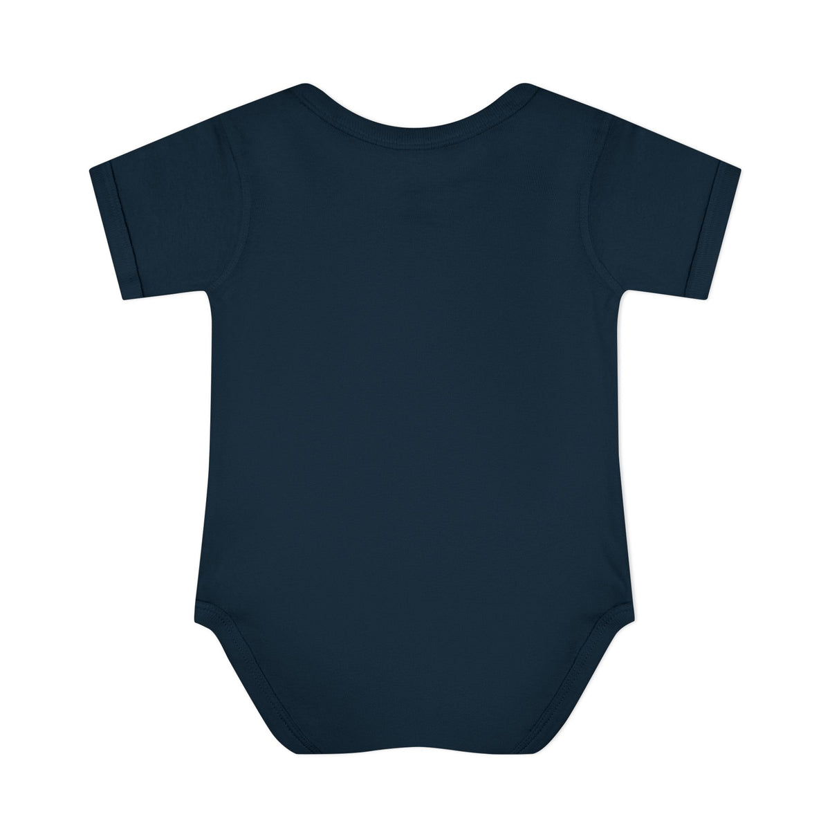 Little Boo Ghost and Pumpkin Baby Halloween Bodysuit in Navy, back